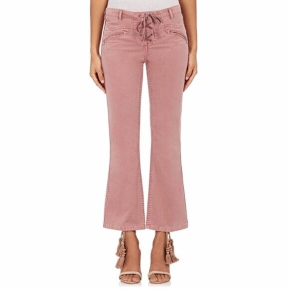 Ulla Johnson Patria Lace Up Trousers in Rose - Picture 1 of 5